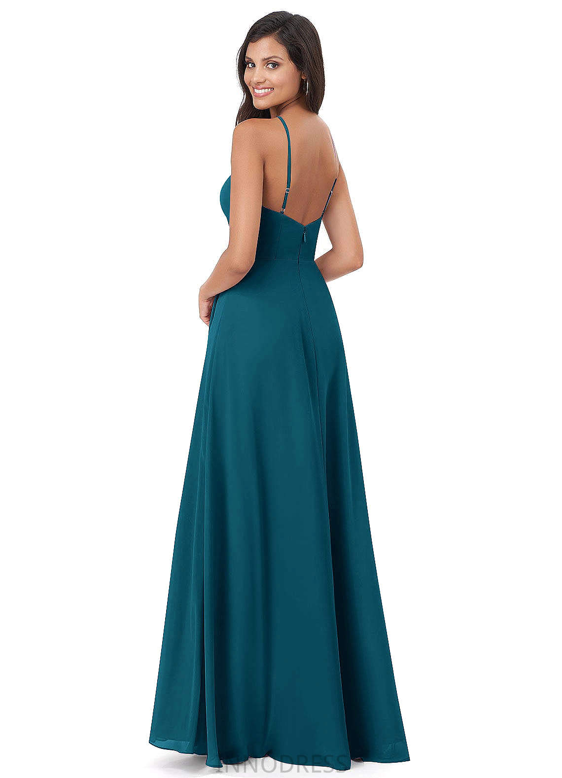 Juliet Sleeveless Floor Length Natural Waist Velvet Spaghetti Staps Trumpet/Mermaid Bridesmaid Dresses