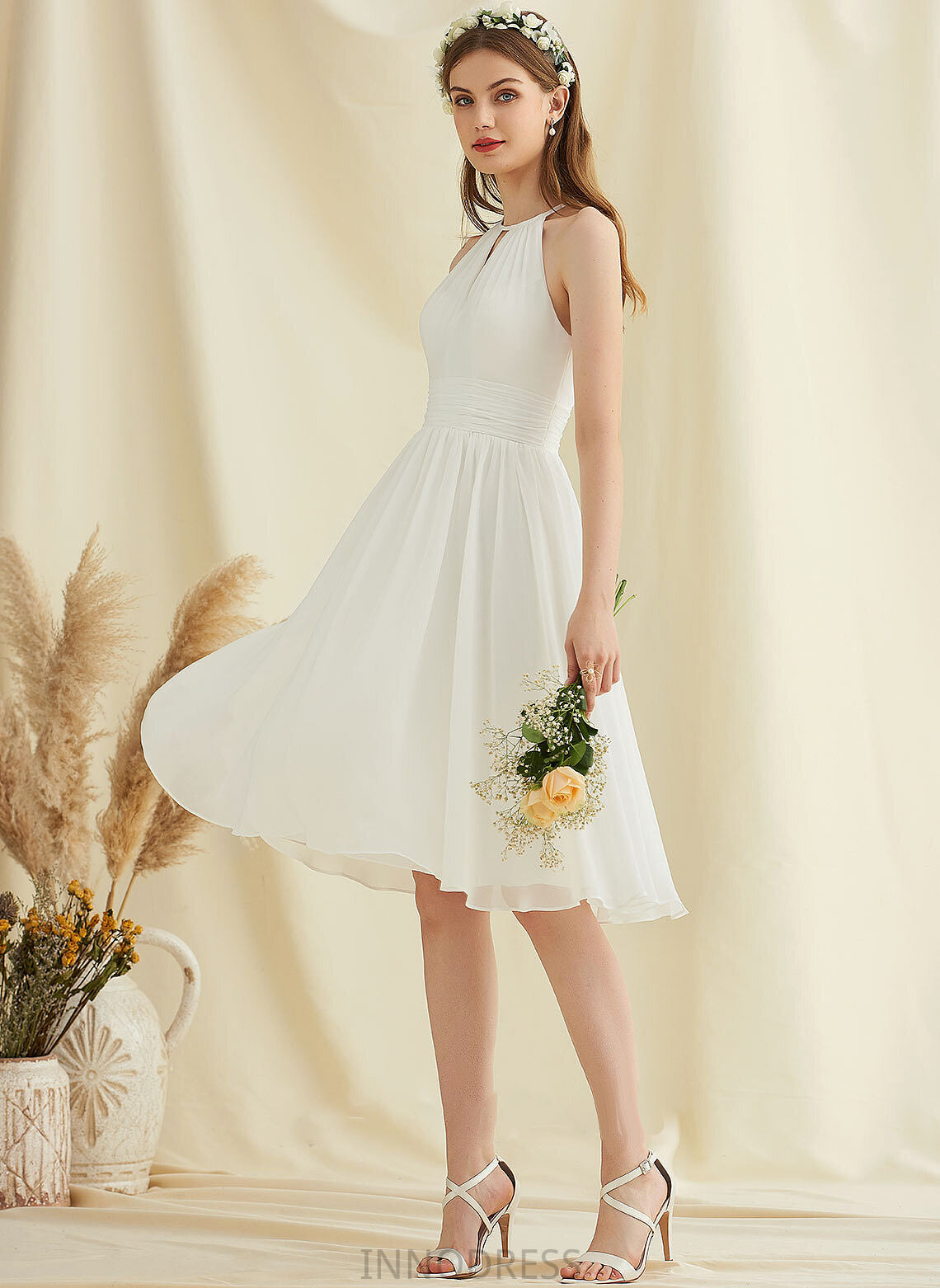 Wedding Dress Chiffon A-Line Wedding Dresses Knee-Length Mackenzie