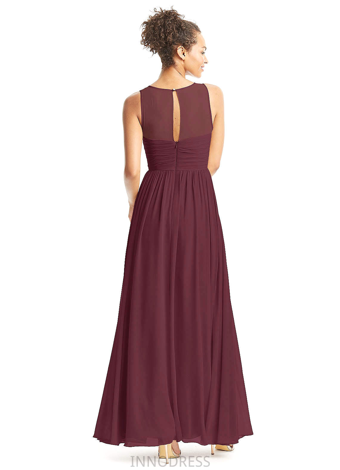 Kristen Natural Waist Scoop Sleeveless A-Line/Princess Floor Length Bridesmaid Dresses