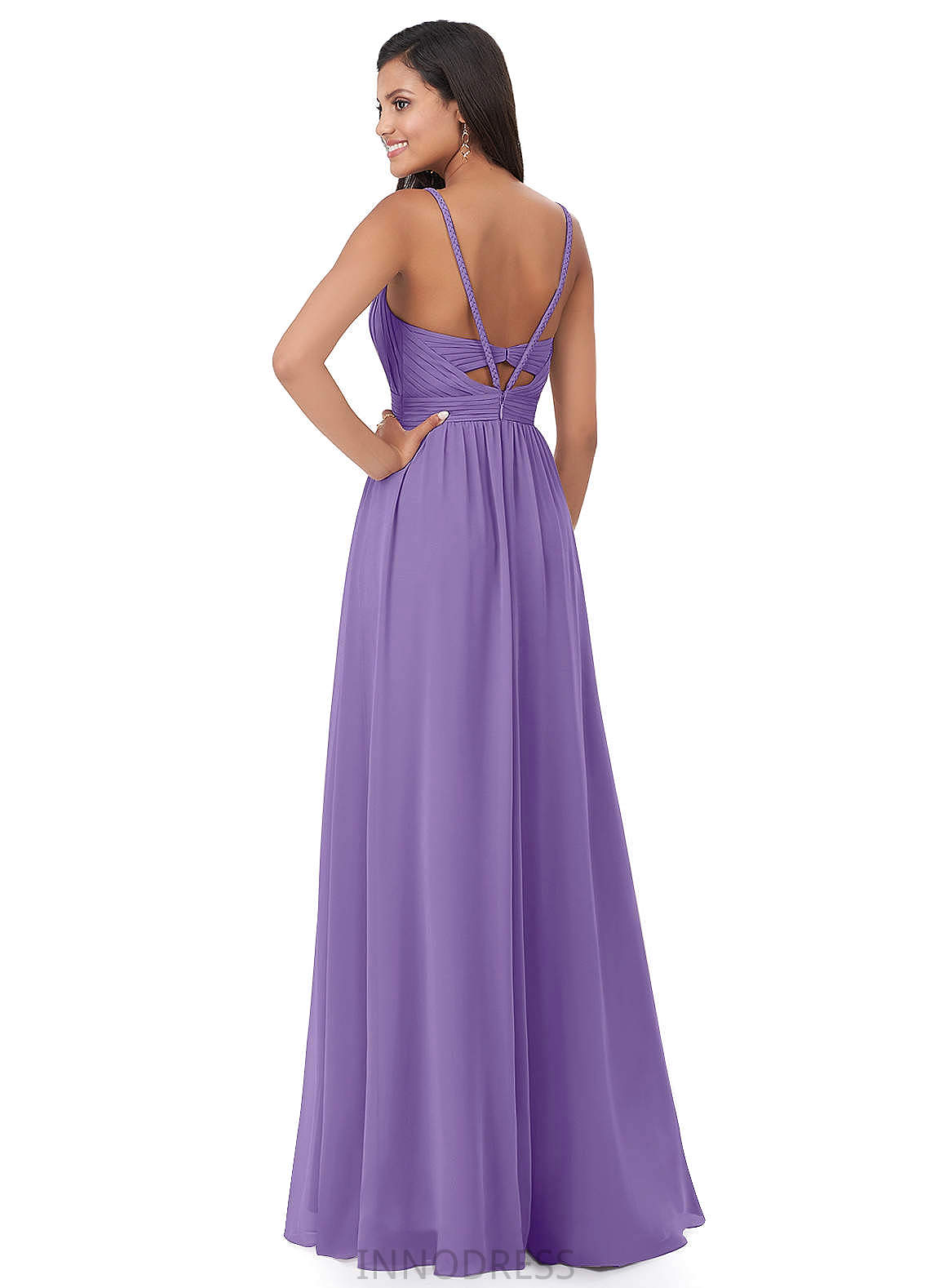 Angie A-Line/Princess Natural Waist Floor Length Sleeveless Straps Bridesmaid Dresses