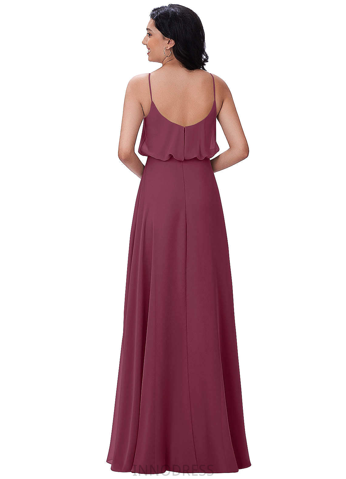 Sherry Natural Waist A-Line/Princess Sleeveless Floor Length Off The Shoulder Spaghetti Staps Bridesmaid Dresses