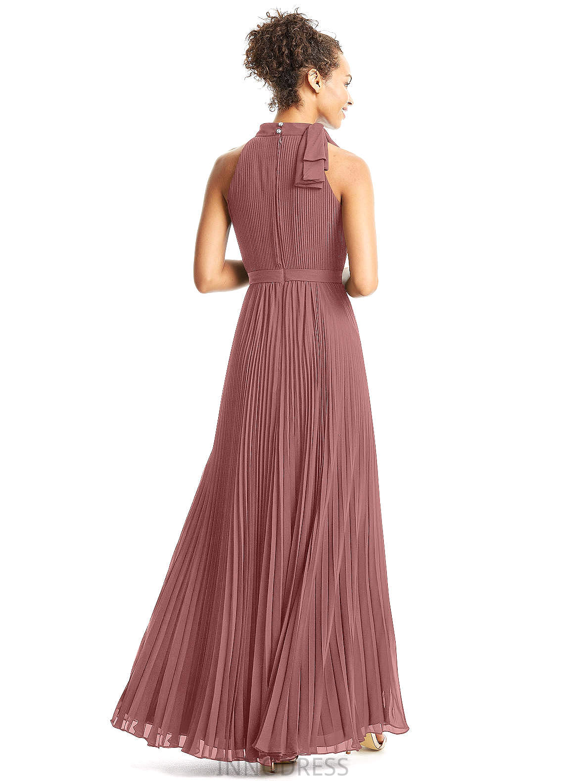 Campbell Sleeveless Natural Waist A-Line/Princess Floor Length V-Neck Bridesmaid Dresses