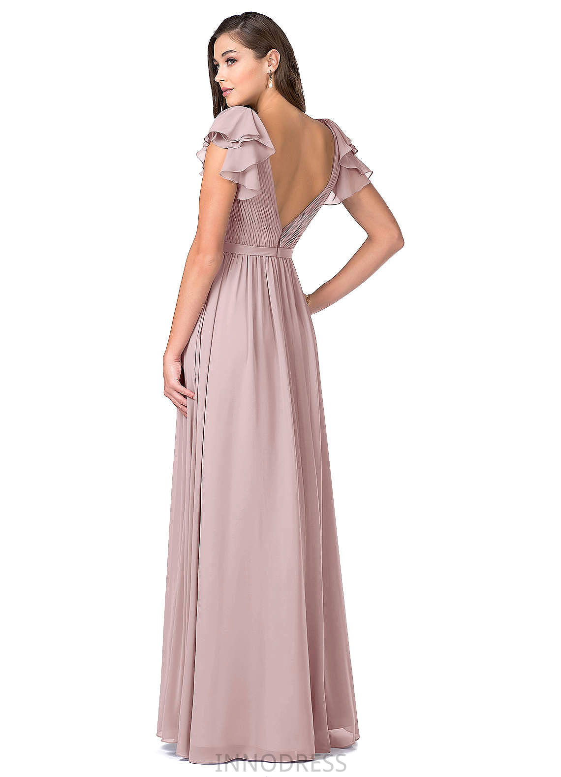 Aleena A-Line/Princess Empire Waist V-Neck High Low Sleeveless Bridesmaid Dresses