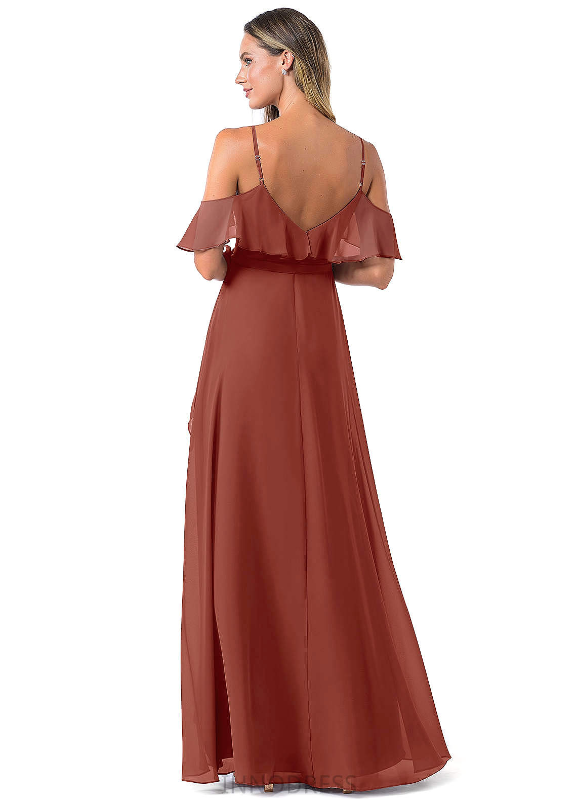 Dania Floor Length Sleeveless Halter Sheath/Column Natural Waist Bridesmaid Dresses