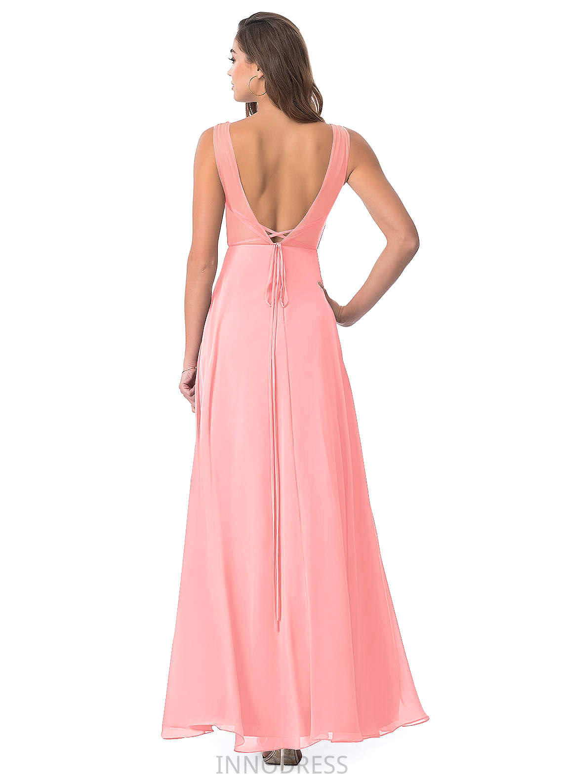 Patsy A-Line/Princess V-Neck Floor Length Natural Waist Sleeveless Bridesmaid Dresses