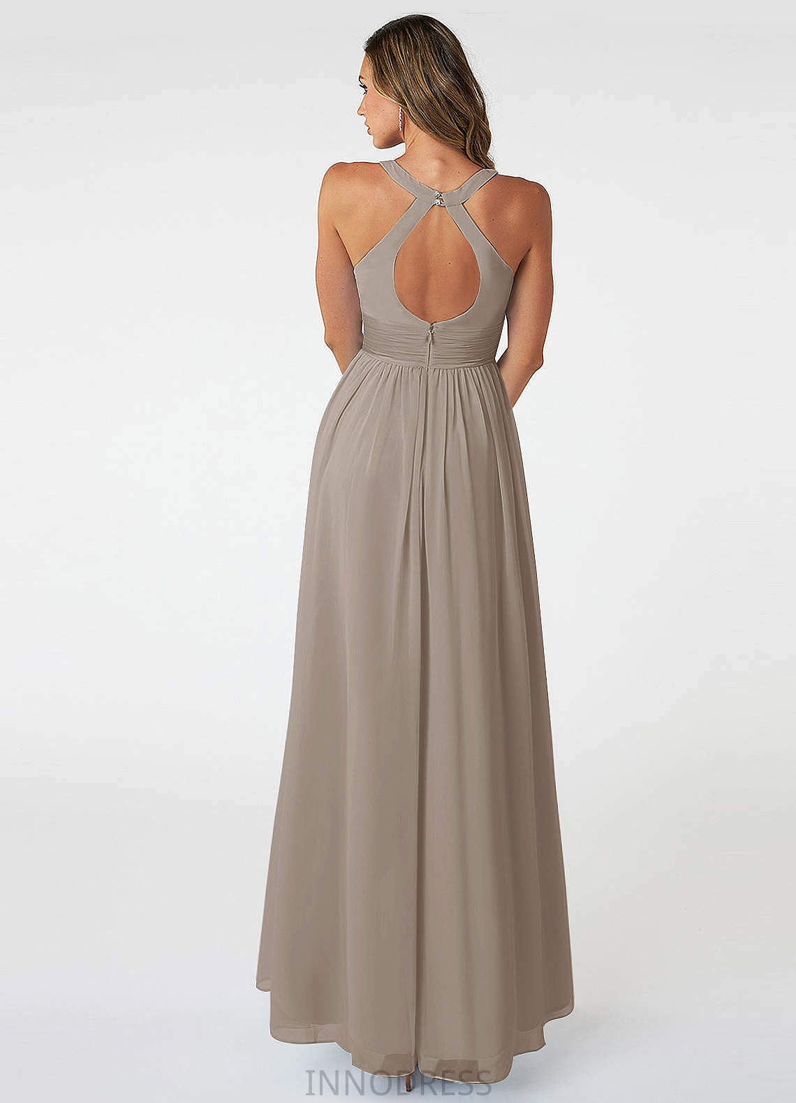 Camilla Sleeveless Natural Waist Trumpet/Mermaid Floor Length V-Neck Bridesmaid Dresses