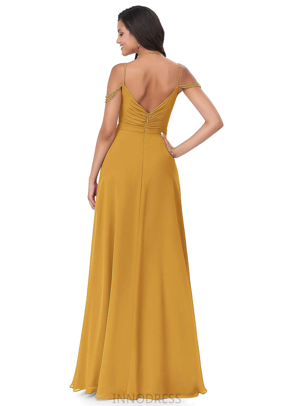 Jaylin A-Line/Princess Sleeveless V-Neck Natural Waist Floor Length Bridesmaid Dresses