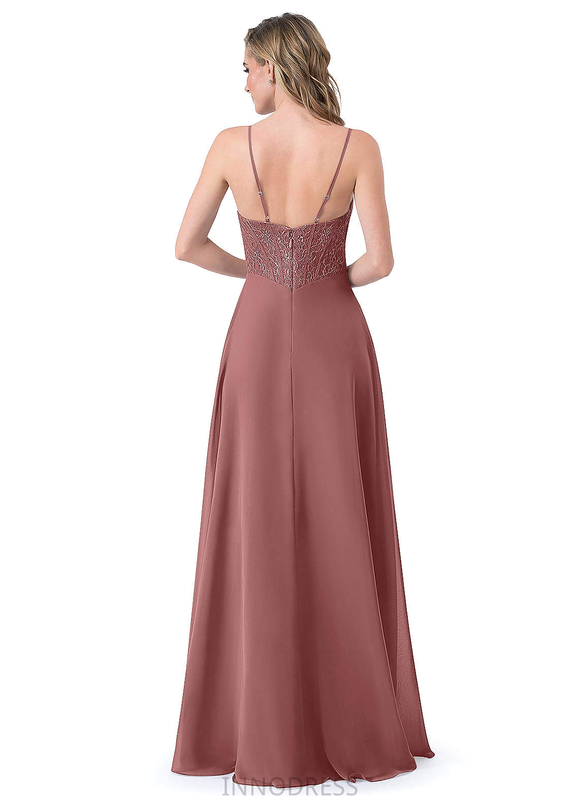 Kara Short Sleeves Floor Length Natural Waist A-Line/Princess V-Neck Bridesmaid Dresses