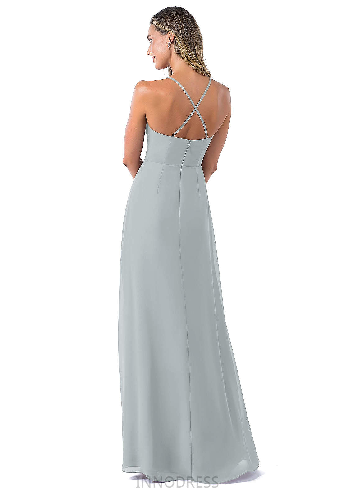 Saige Natural Waist Straps Off The Shoulder Floor Length Sleeveless Bridesmaid Dresses