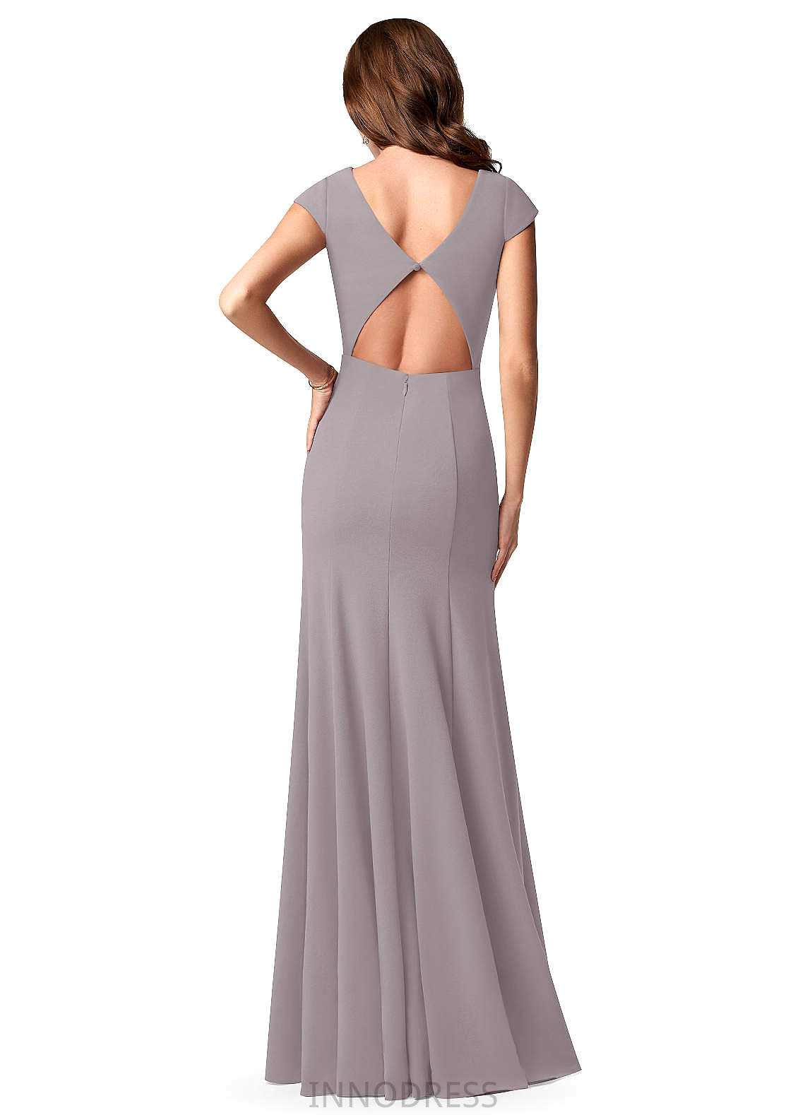 Mallory A-Line/Princess Natural Waist V-Neck Sleeveless Floor Length Bridesmaid Dresses