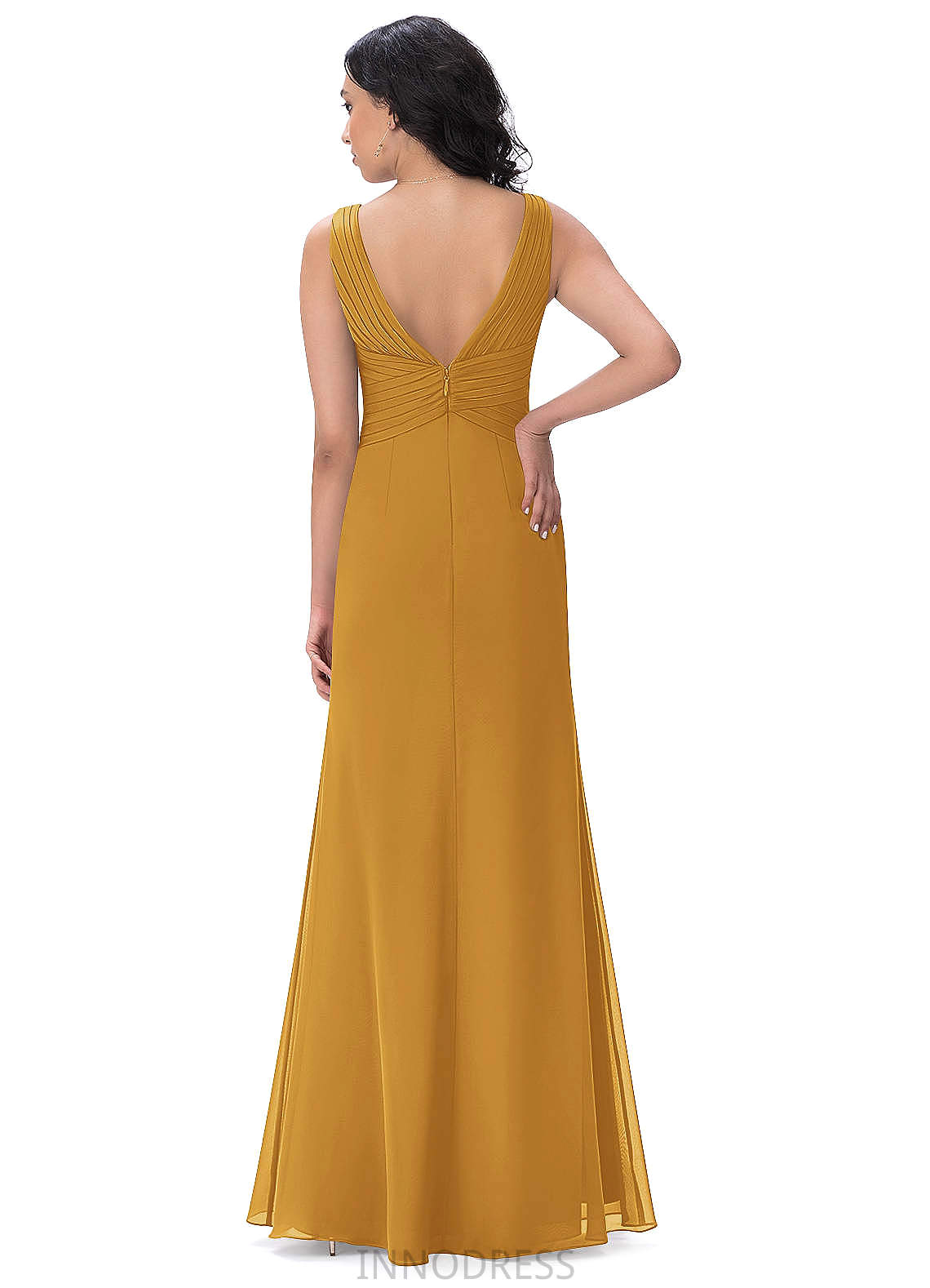 Jo Natural Waist Floor Length A-Line/Princess Sleeveless Spaghetti Staps Bridesmaid Dresses