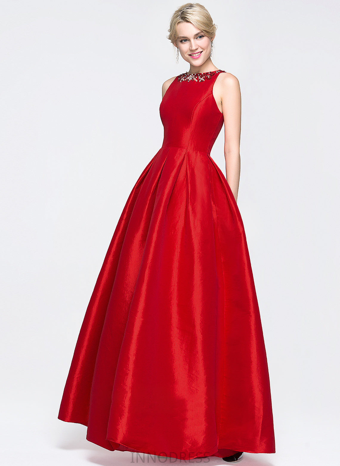 Prom Dresses Beading Taffeta Sequins Hayley Floor-Length Ball-Gown/Princess Neck With Scoop