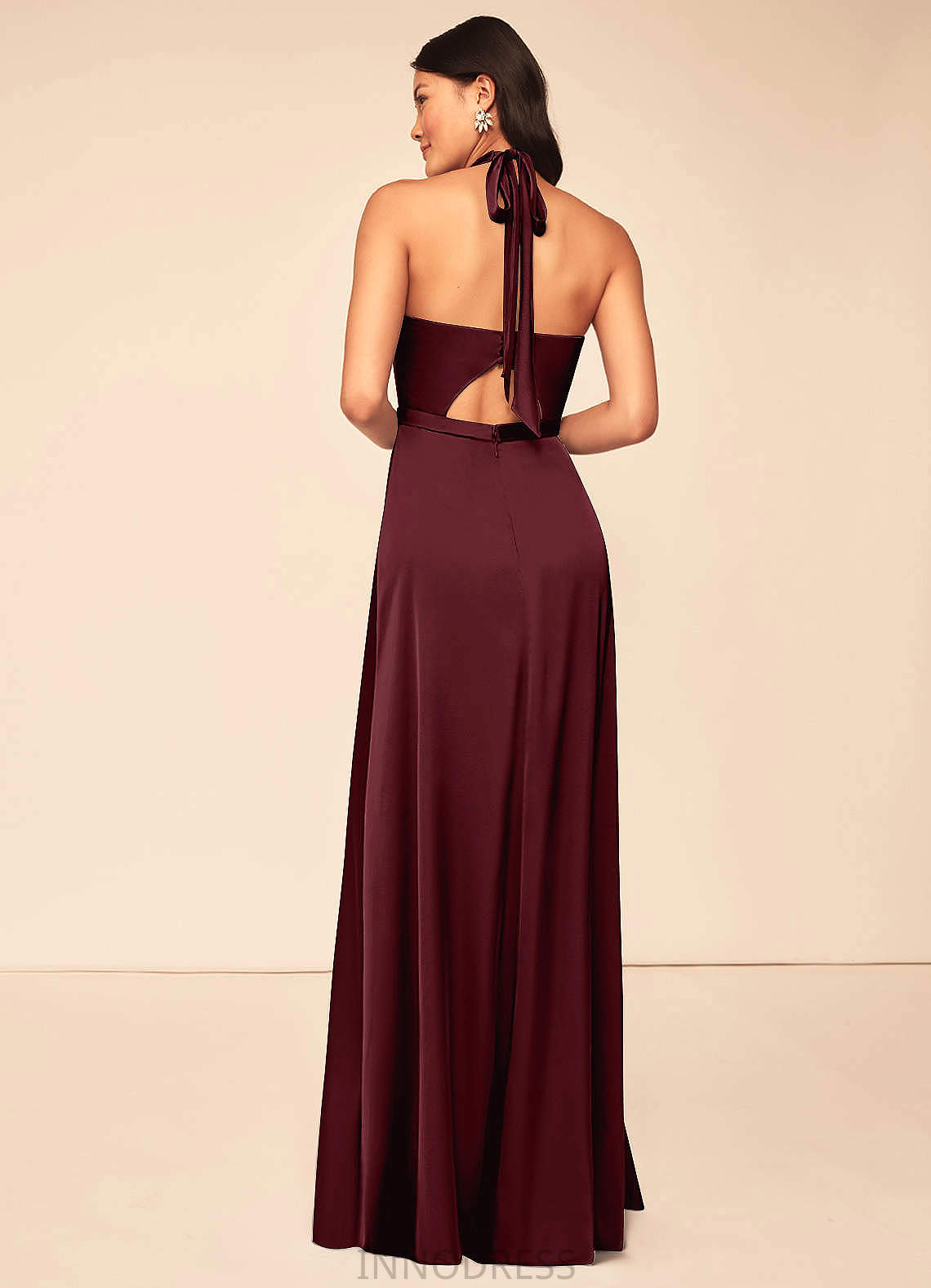 Jaylee Natural Waist Sleeveless Spaghetti Staps Trumpet/Mermaid Floor Length Bridesmaid Dresses