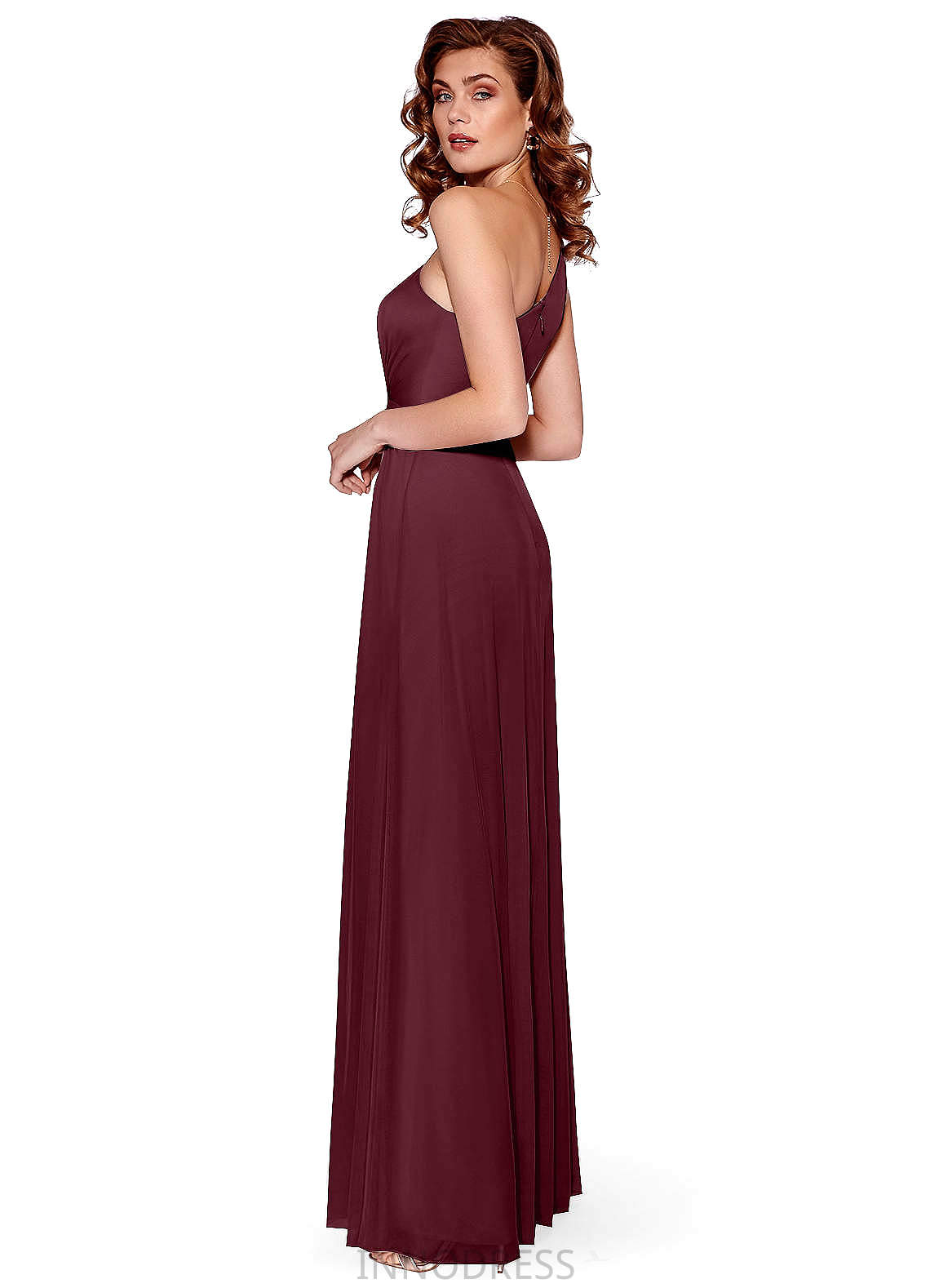 Shaniya A-Line/Princess Floor Length Halter Natural Waist Sleeveless Bridesmaid Dresses