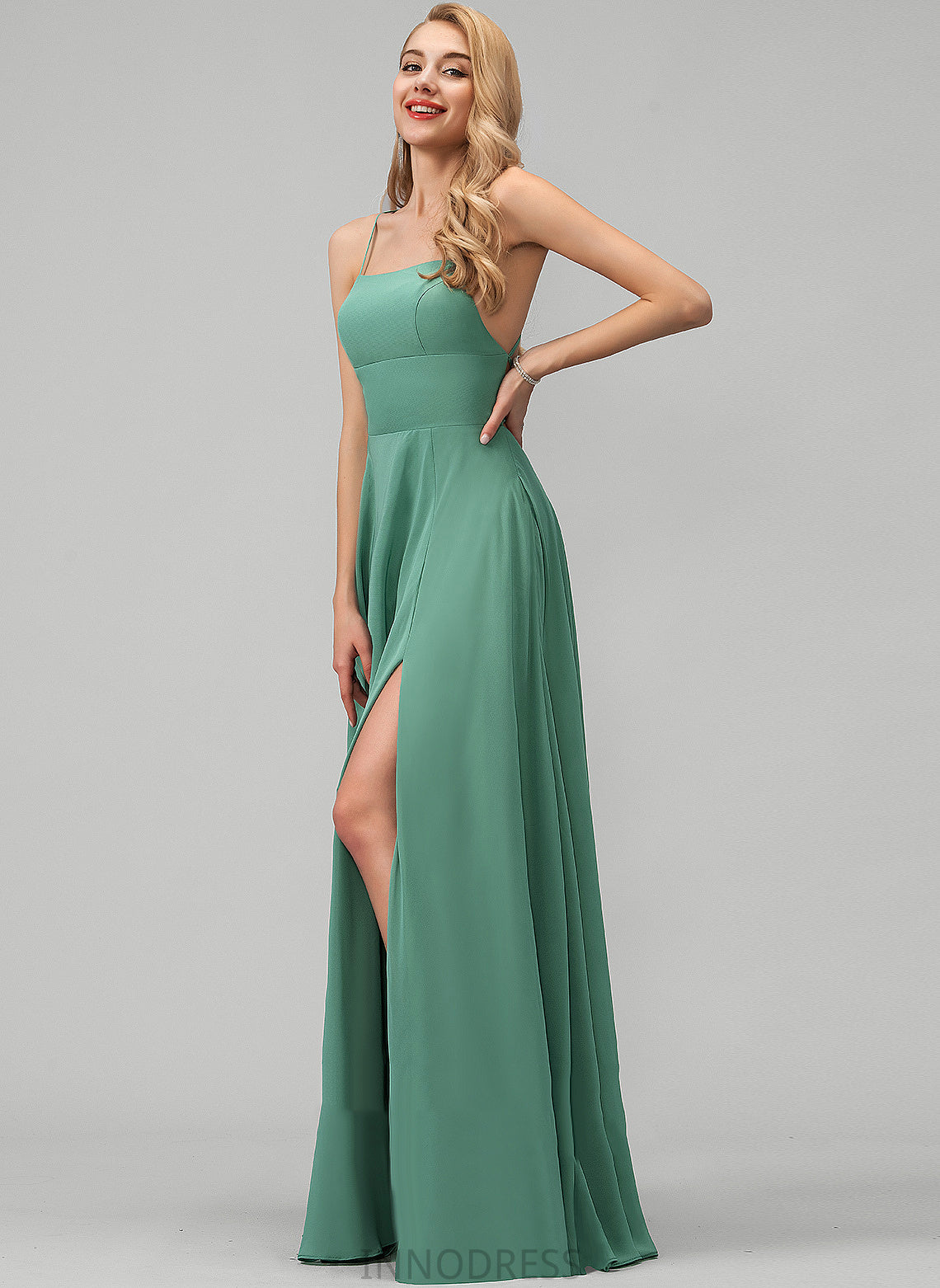 Neckline A-Line Straps&Sleeves Floor-Length Fabric Silhouette Square Length Leyla Bridesmaid Dresses