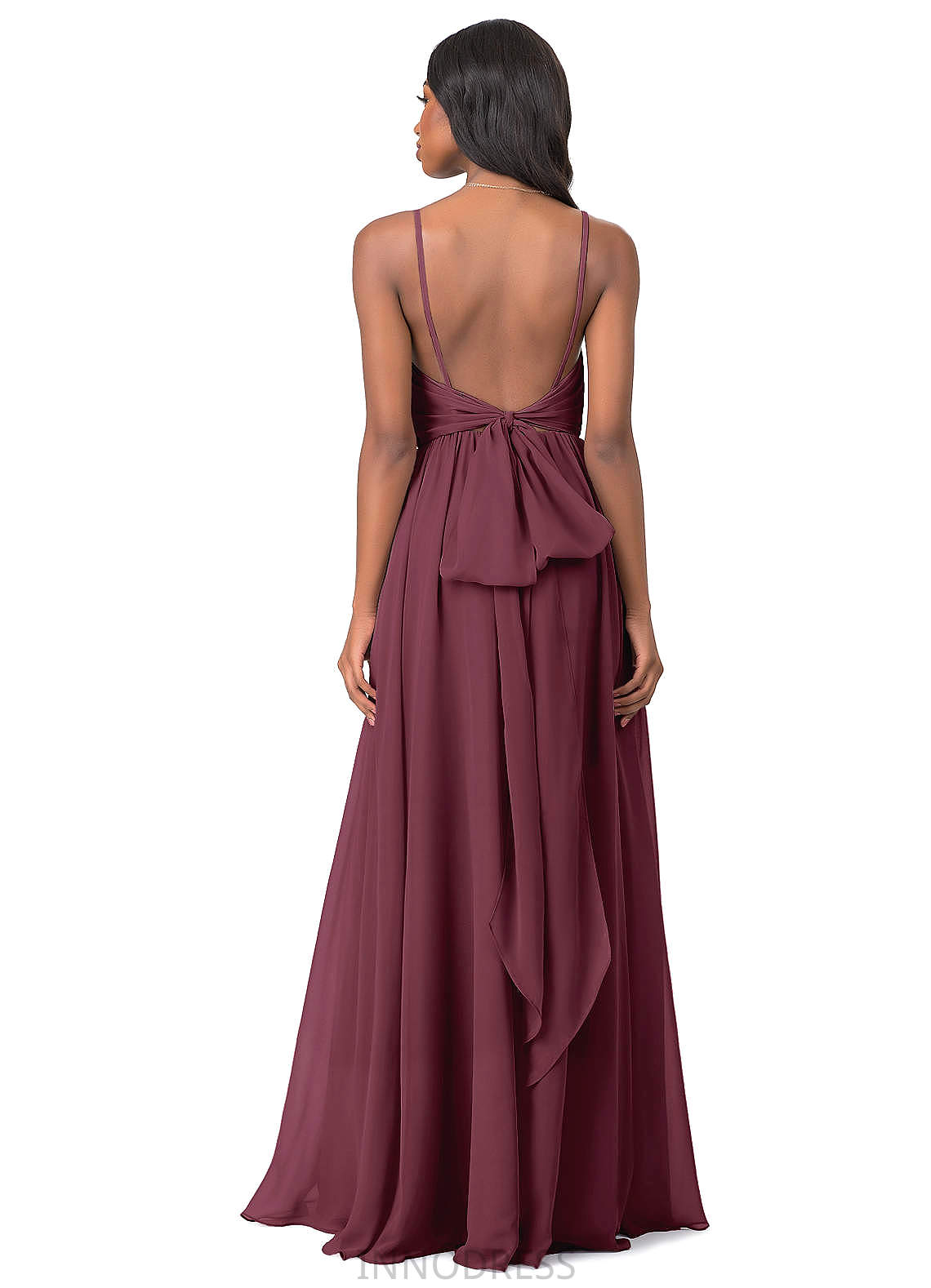 Talia Floor Length Natural Waist Sleeveless V-Neck Bridesmaid Dresses