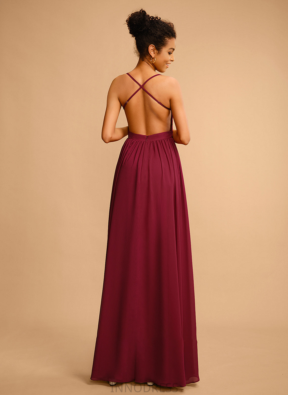 V-neck Chiffon With Lace A-Line Prom Dresses Deja Floor-Length