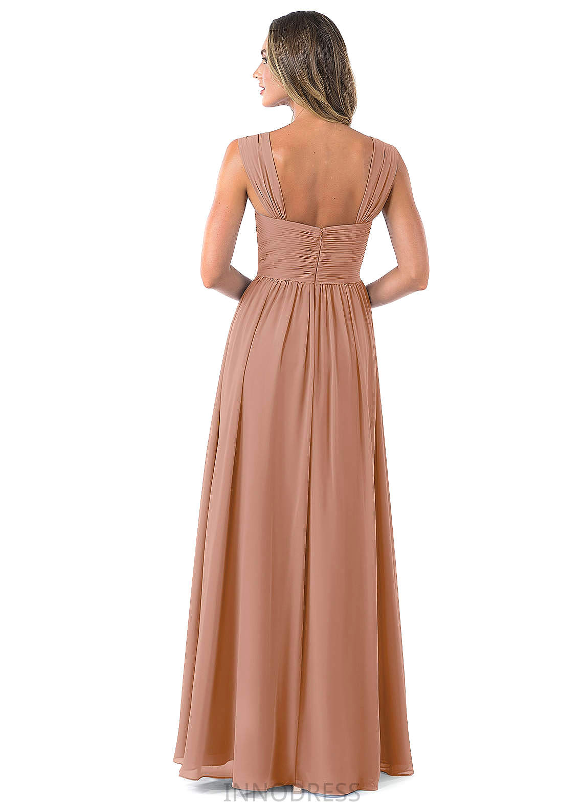 Audrey Sleeveless Floor Length Scoop Natural Waist A-Line/Princess Bridesmaid Dresses