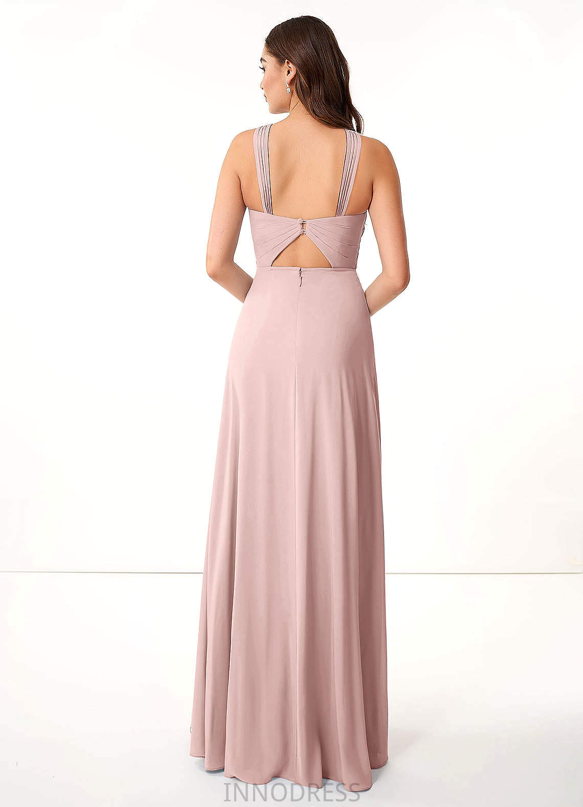 Bella A-Line/Princess V-Neck Sleeveless Floor Length Natural Waist Bridesmaid Dresses