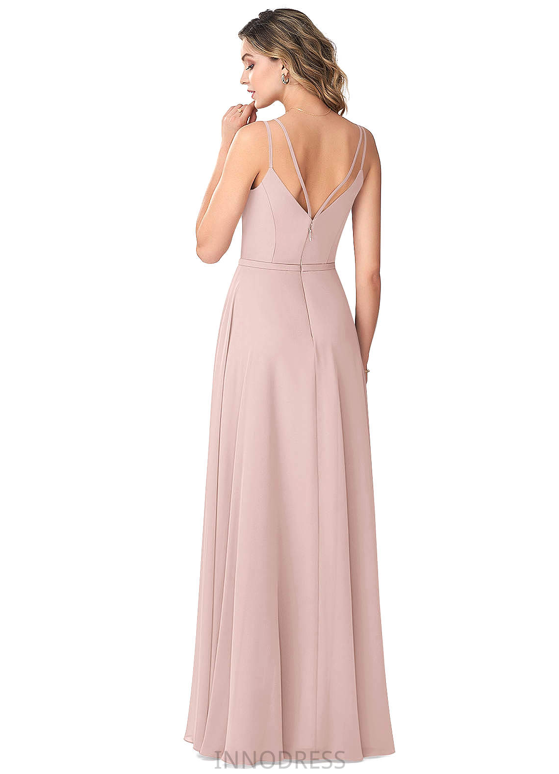 Lilliana Sleeveless Natural Waist Floor Length A-Line/Princess Spaghetti Staps Bridesmaid Dresses