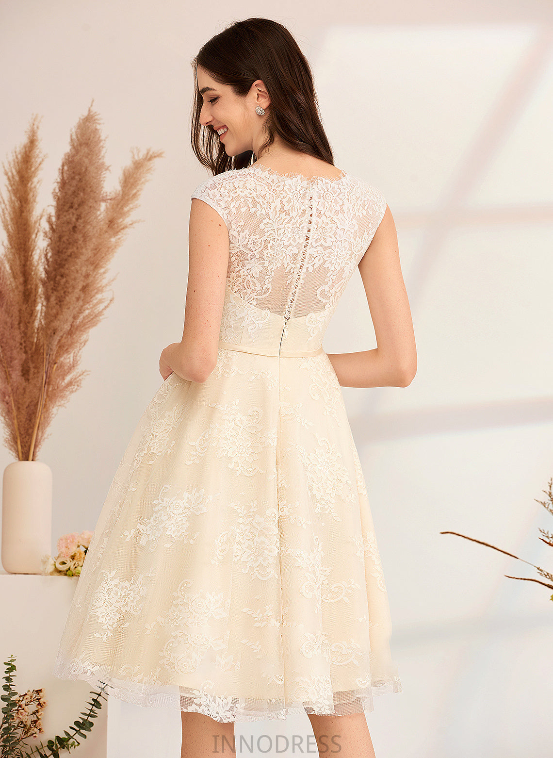 Dress Vanessa Knee-Length Wedding Dresses Wedding A-Line V-neck With Lace