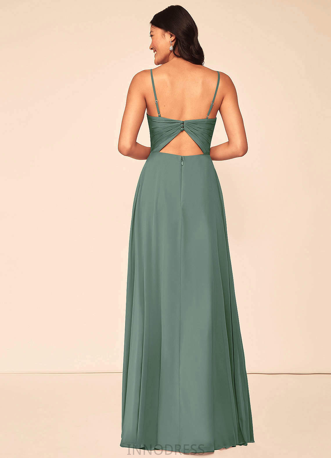 Dakota Natural Waist Floor Length Sleeveless Off The Shoulder Sheath/Column Bridesmaid Dresses