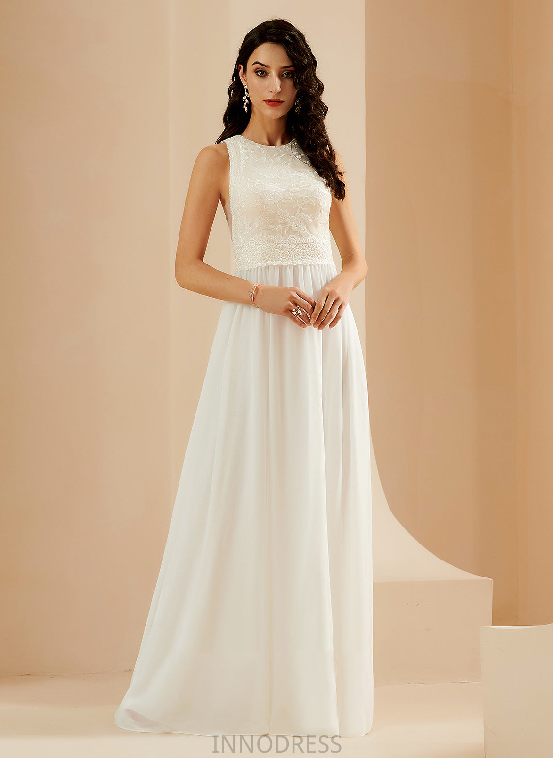 Leslie Train Sweep Lace Wedding With A-Line Sequins Wedding Dresses Dress