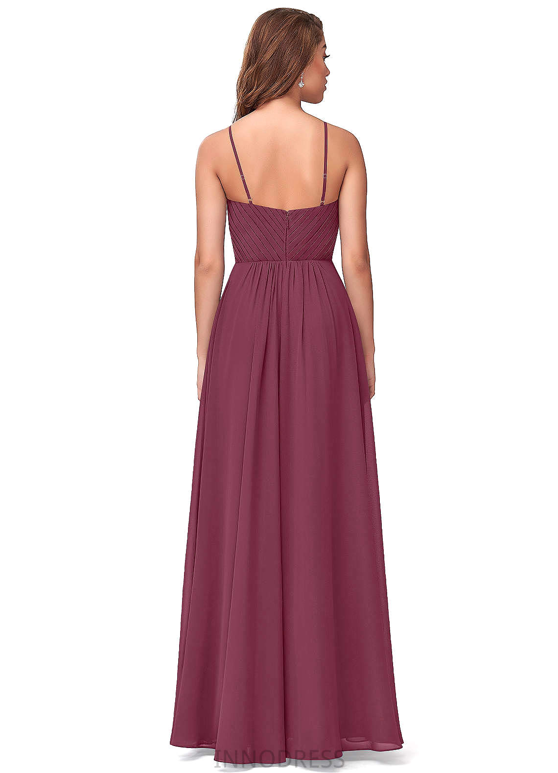 Jazmine Natural Waist Sleeveless A-Line/Princess Floor Length Scoop Bridesmaid Dresses