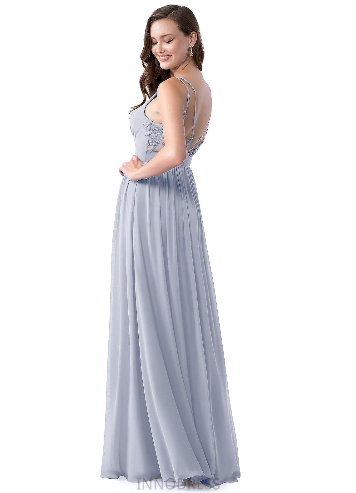 Aubrey Sleeveless Floor Length Natural Waist Spaghetti Staps A-Line/Princess Bridesmaid Dresses