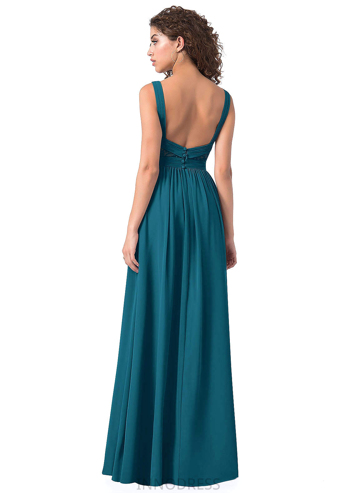 Judy Sleeveless Spaghetti Staps Natural Waist Floor Length A-Line/Princess Bridesmaid Dresses