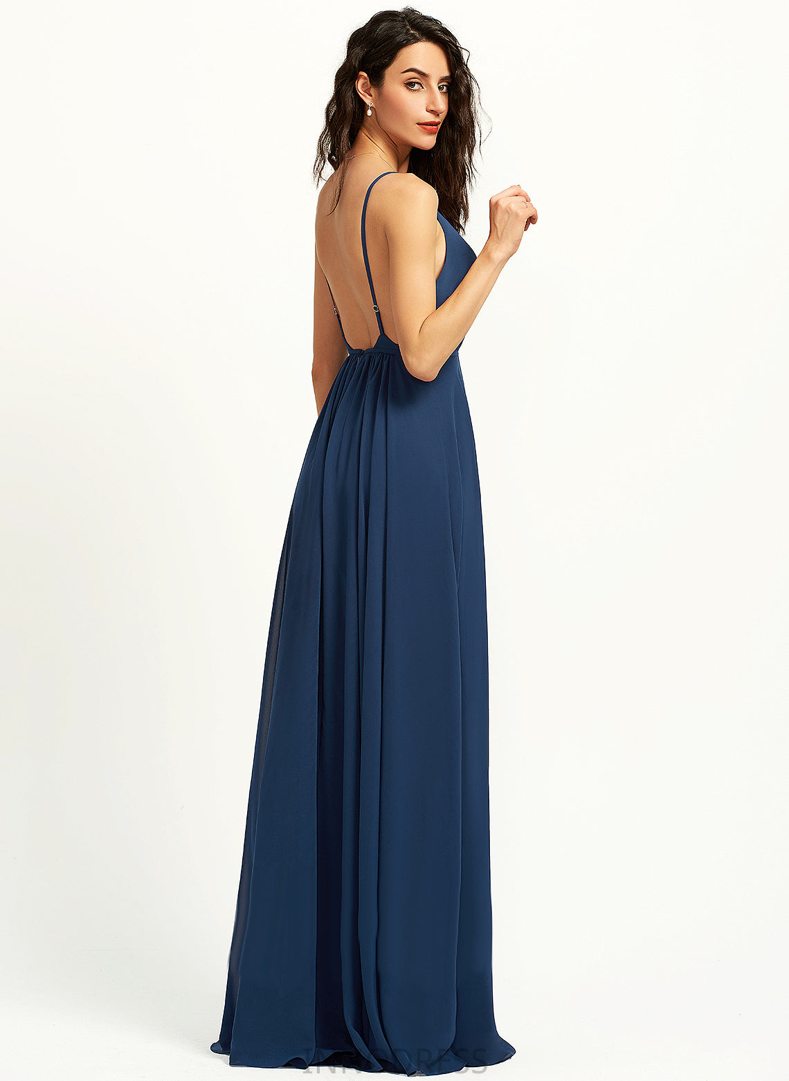 Fabric Floor-Length V-neck Straps&Sleeves Silhouette Length A-Line Neckline Ashlyn Bridesmaid Dresses