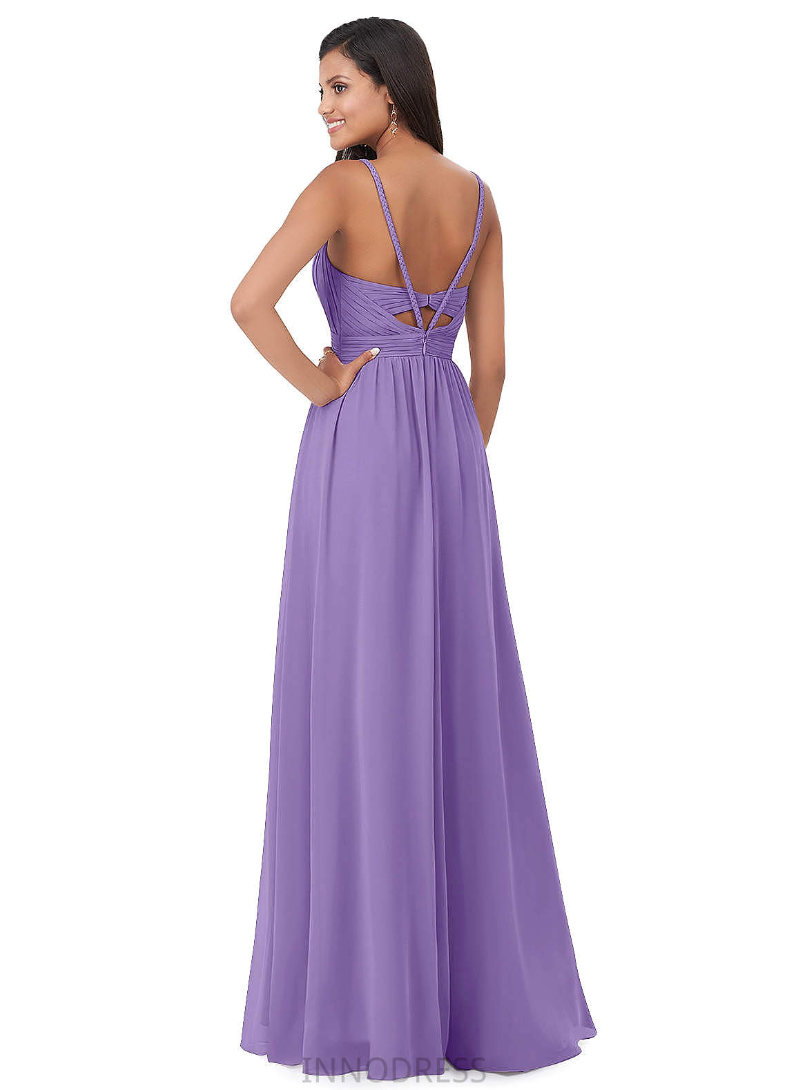 Kinley Natural Waist Spaghetti Staps Trumpet/Mermaid Sleeveless Floor Length Bridesmaid Dresses