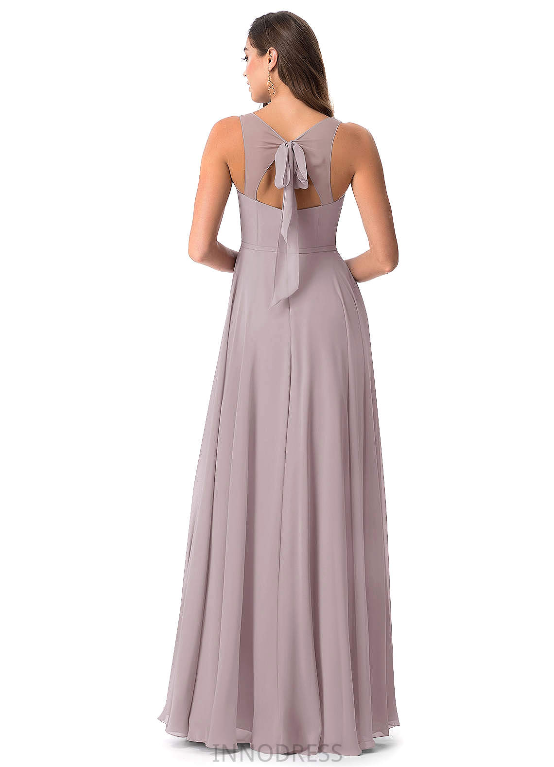 Winifred A-Line/Princess Scoop Cap Sleeves Natural Waist Floor Length Bridesmaid Dresses