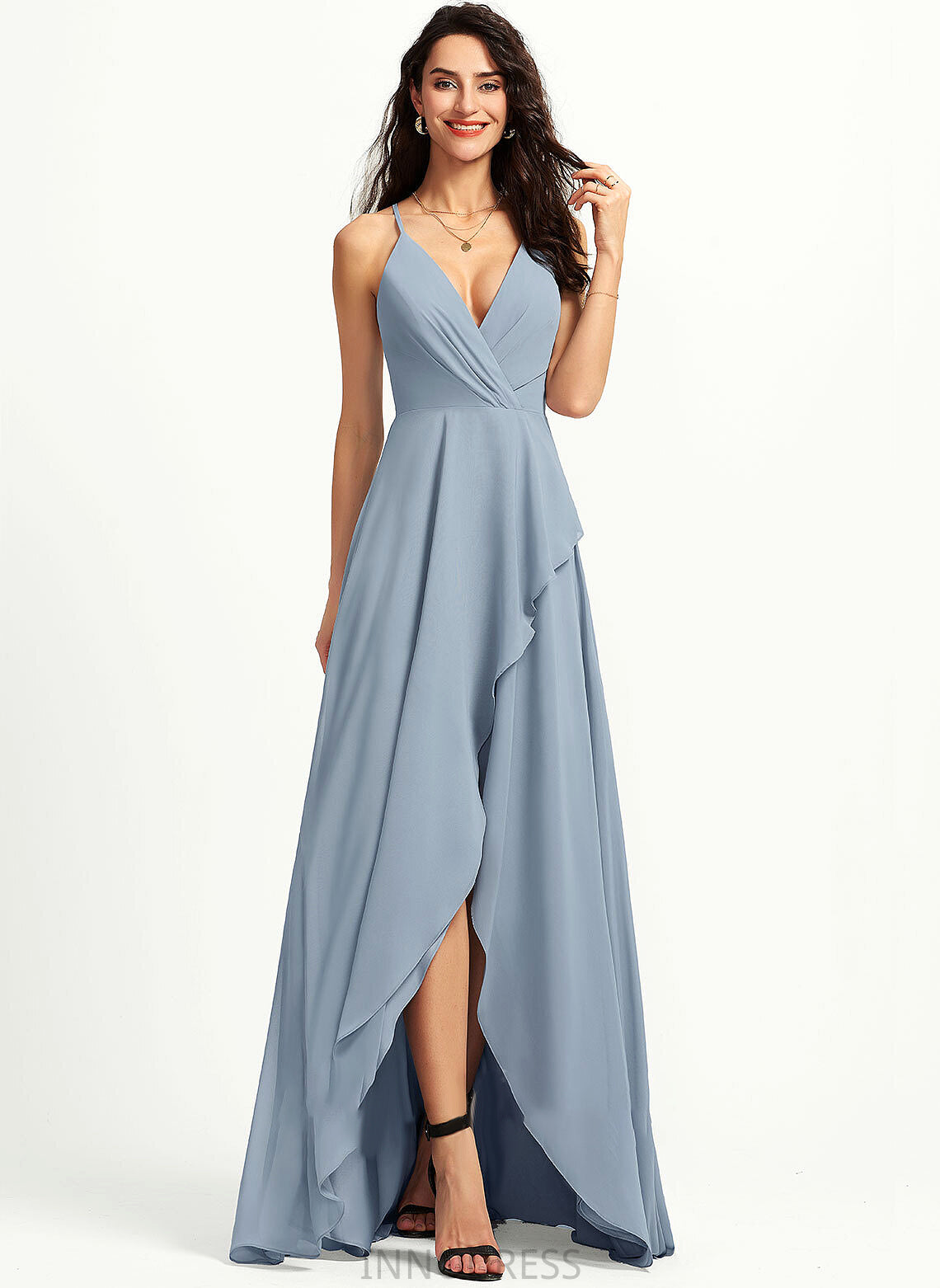 Hadassah A-Line V-neck Asymmetrical Prom Dresses