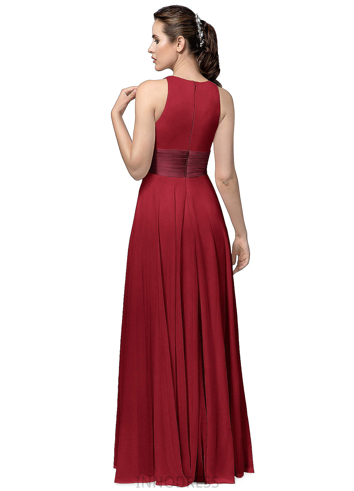 Sylvia Natural Waist Scoop Floor Length A-Line/Princess Sleeveless Bridesmaid Dresses