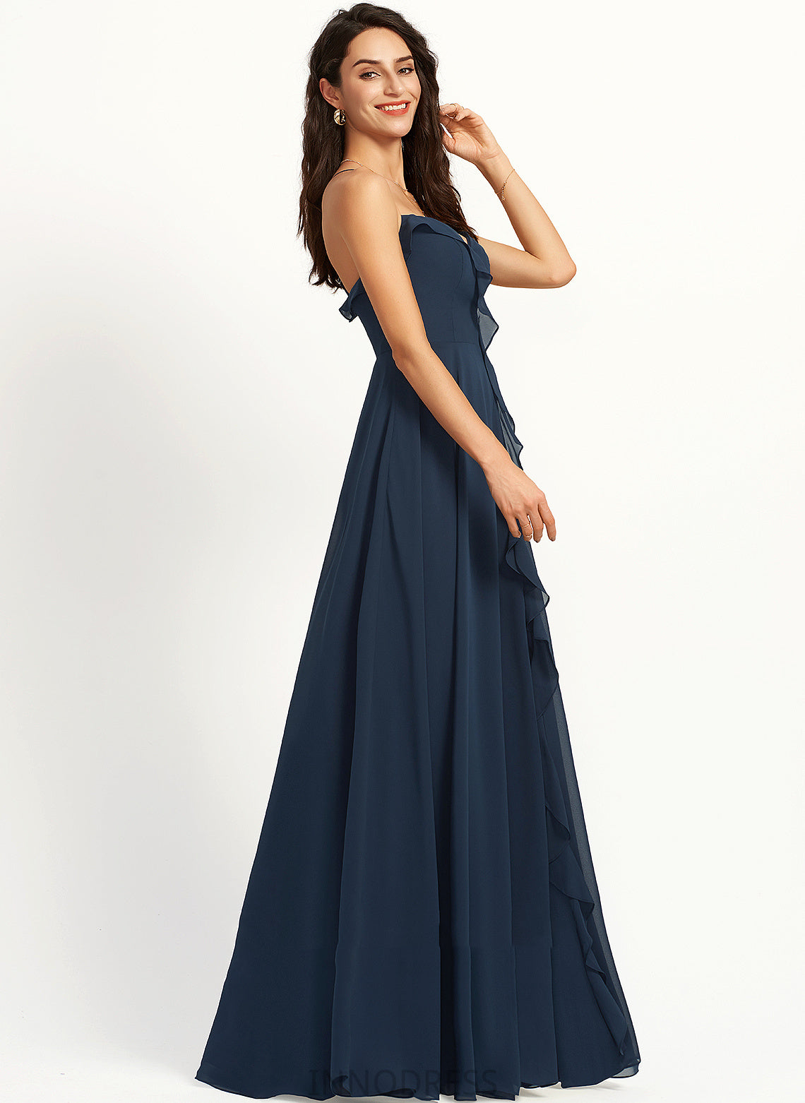 Fabric SplitFront Silhouette Length Floor-Length A-Line V-neck Embellishment Neckline Anaya Floor Length V-Neck Bridesmaid Dresses