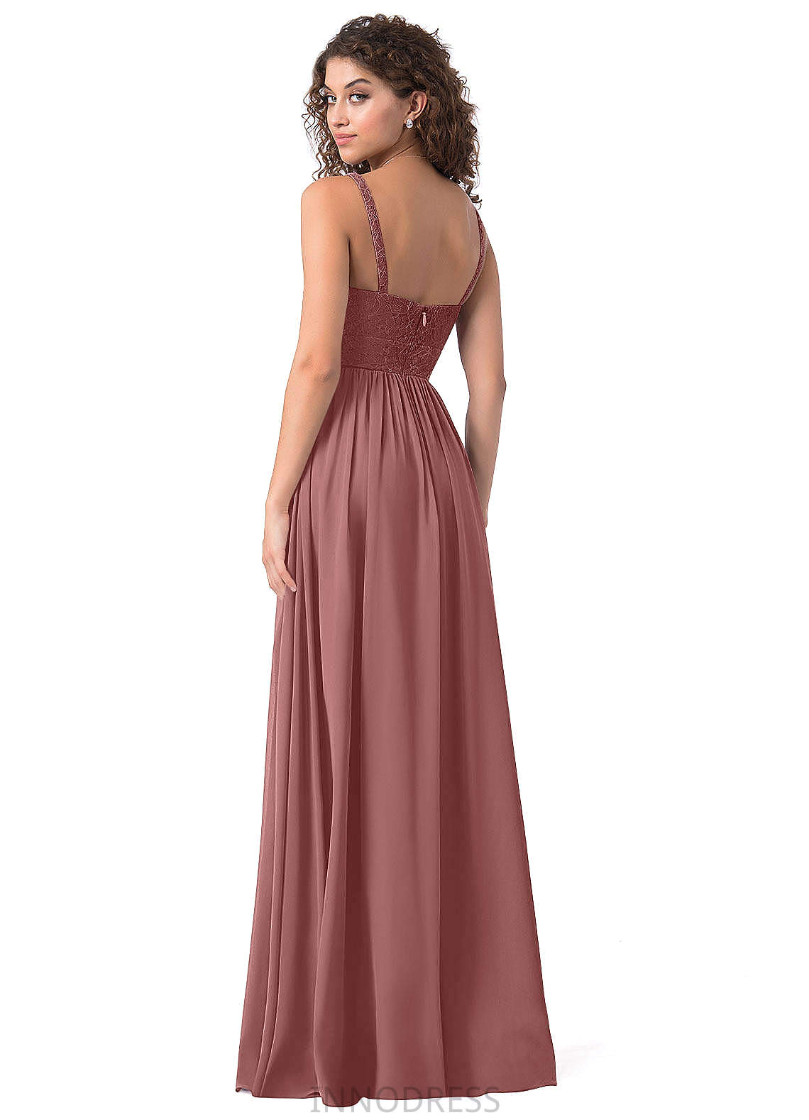 Amelia Floor Length A-Line/Princess V-Neck Natural Waist Sleeveless Bridesmaid Dresses