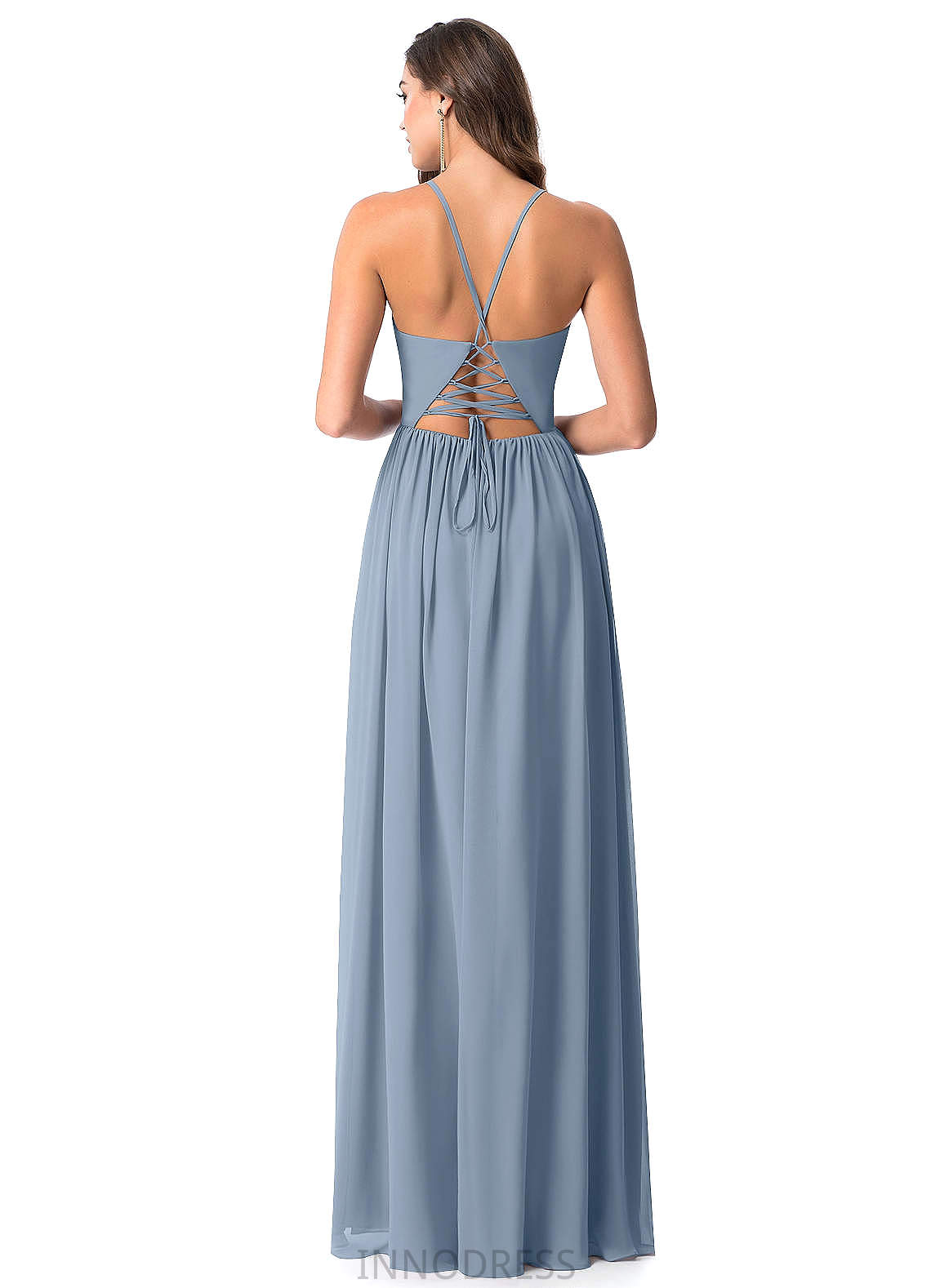 Alisa Natural Waist Sleeveless A-Line/Princess V-Neck Floor Length Bridesmaid Dresses