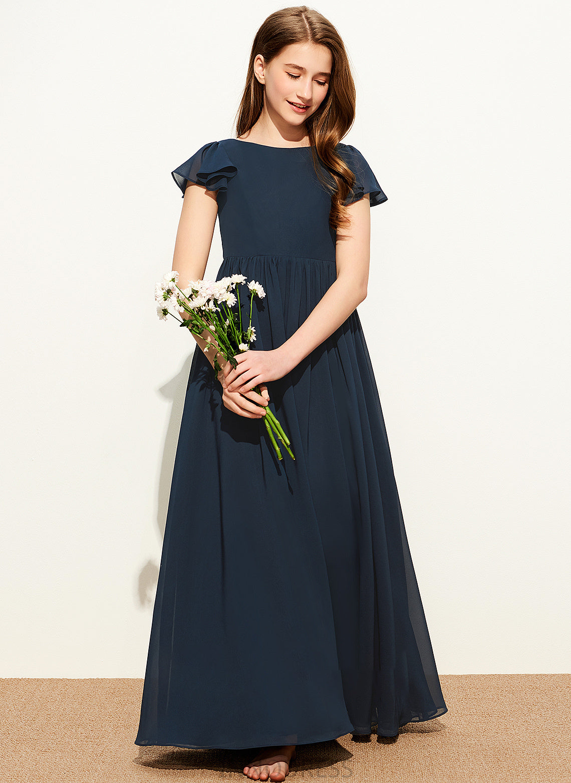 Hillary Junior Bridesmaid Dresses A-LineScoopNeckFloor-LengthChiffonJuniorBridesmaidDress#253684