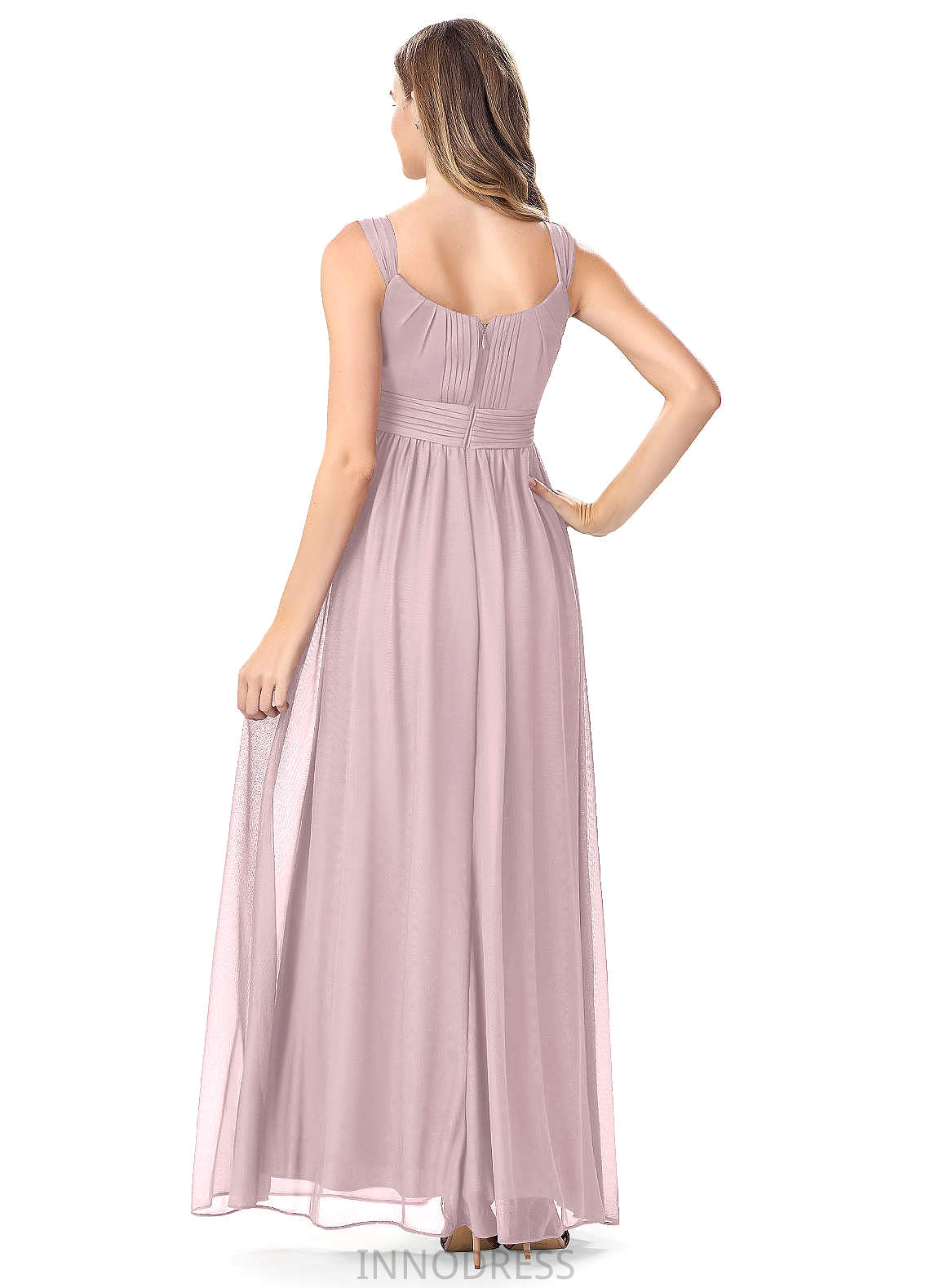 Ashlynn Sleeveless Floor Length Natural Waist A-Line/Princess Spaghetti Staps Bridesmaid Dresses