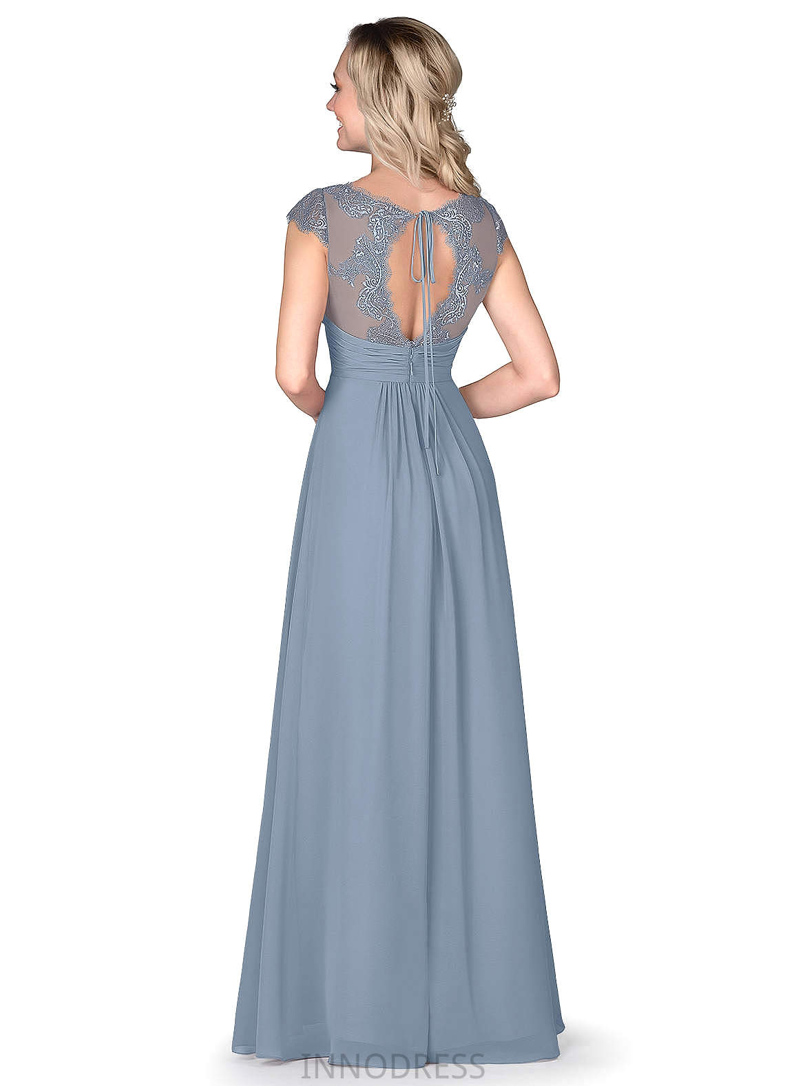 Adrianna Floor Length V-Neck Natural Waist Sleeveless A-Line/Princess Bridesmaid Dresses