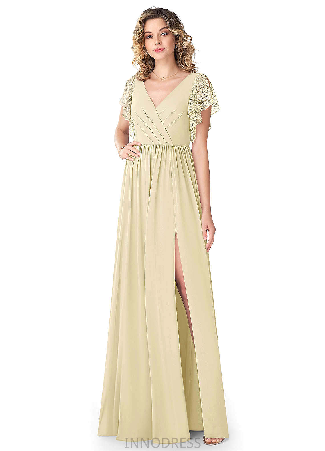 Alisson A-Line/Princess Natural Waist Sleeveless Off The Shoulder Bridesmaid Dresses