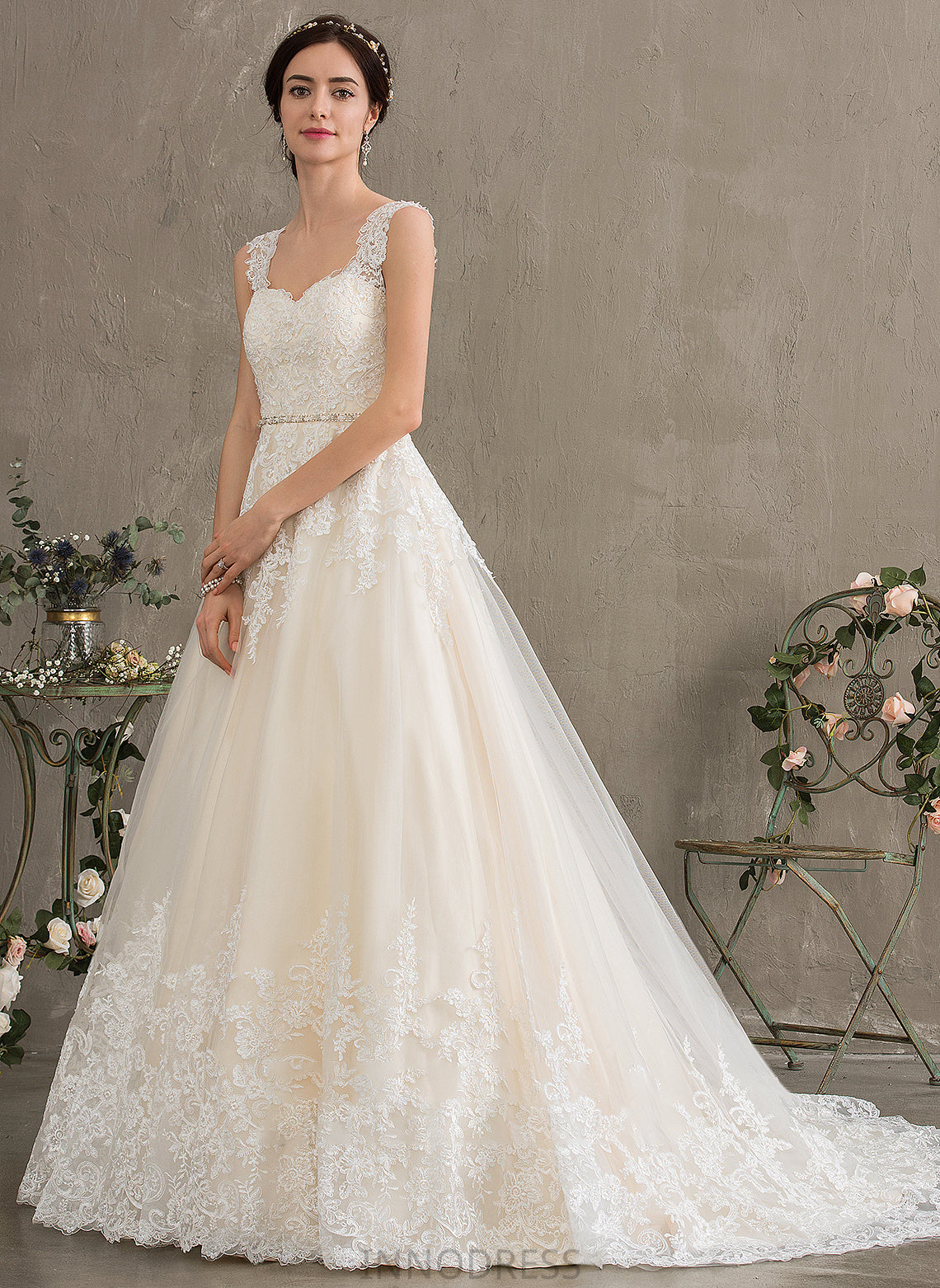 Dress Sweetheart With Gabriella Wedding Sequins Ball-Gown/Princess Beading Wedding Dresses Tulle Train Court