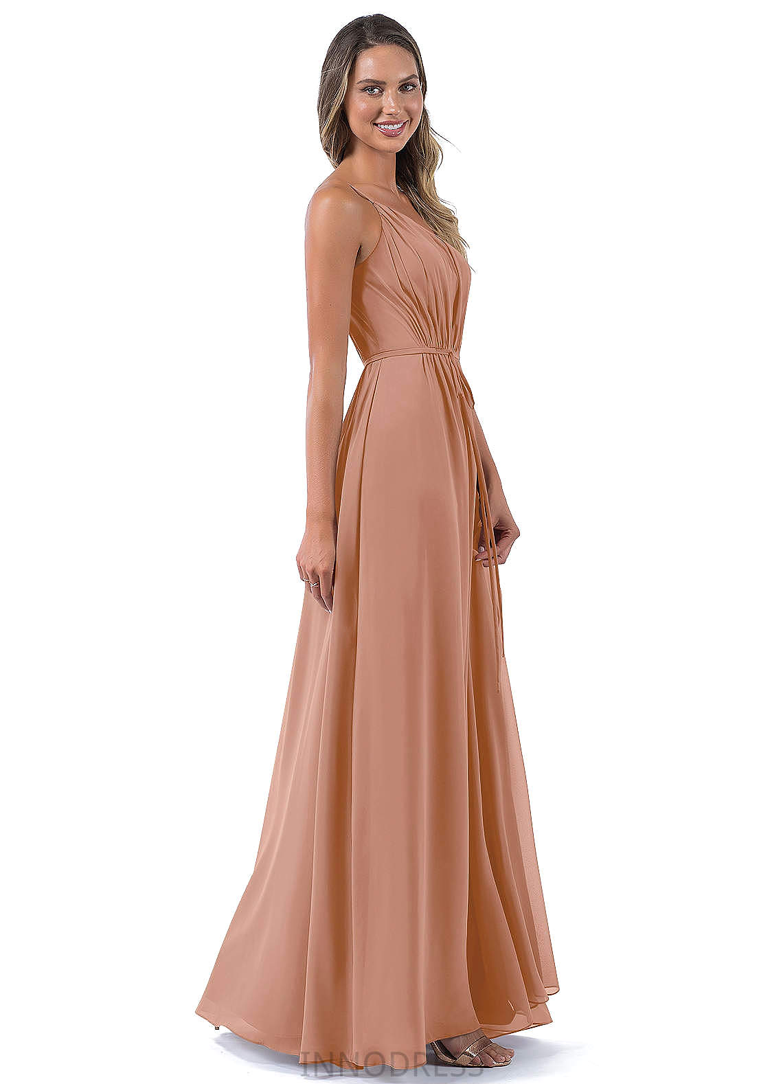 Abigayle V-Neck A-Line/Princess High Low Sleeveless Empire Waist Bridesmaid Dresses