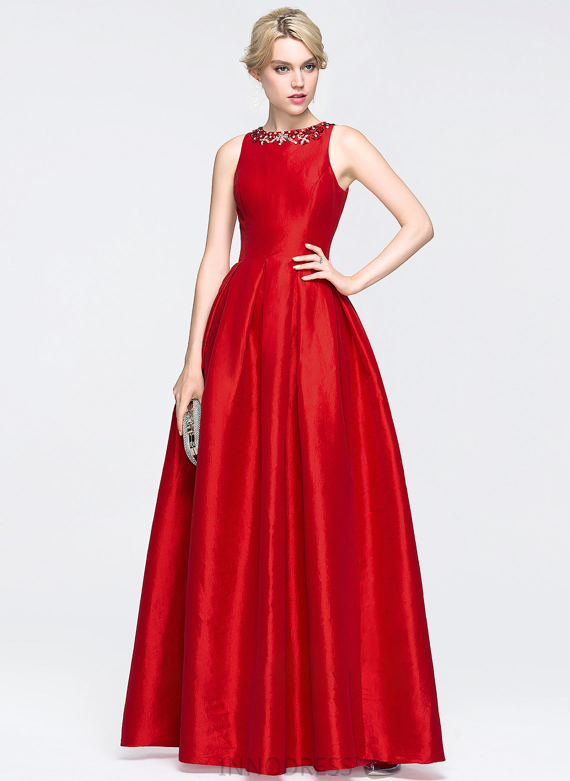 Prom Dresses Beading Taffeta Sequins Hayley Floor-Length Ball-Gown/Princess Neck With Scoop