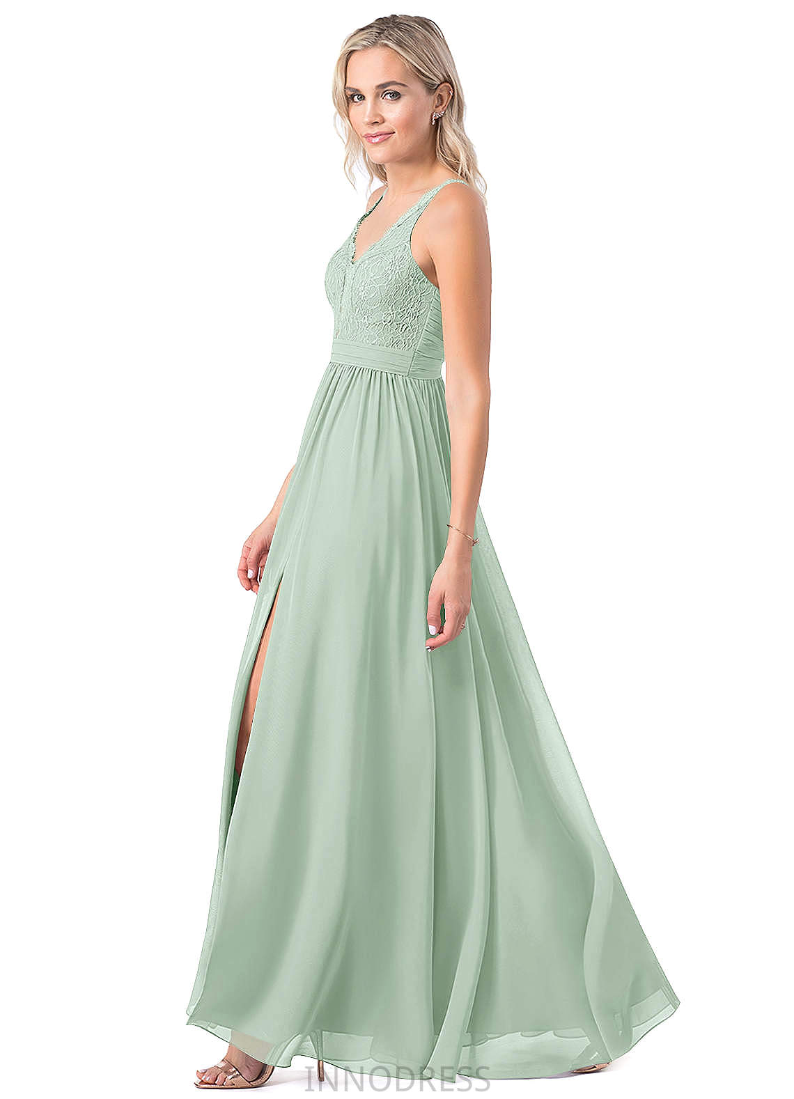 Isabela Floor Length A-Line/Princess Sleeveless One Shoulder Natural Waist Bridesmaid Dresses