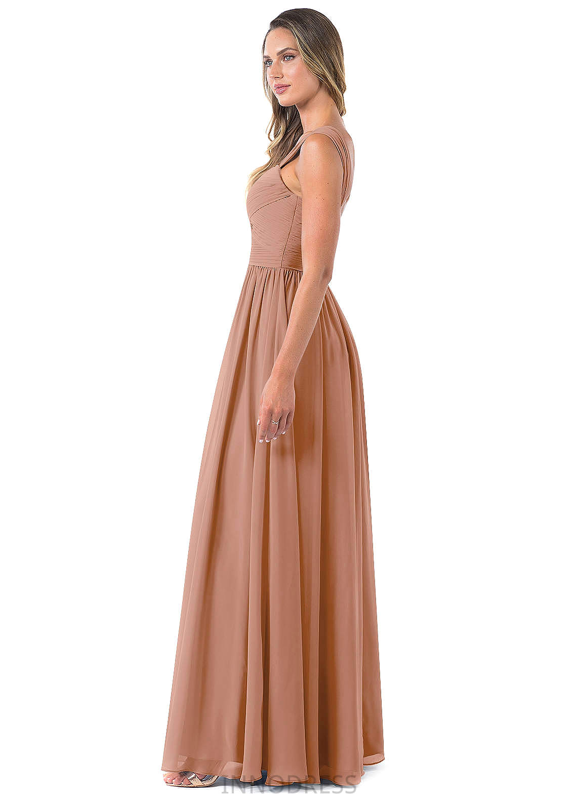 Audrey Sleeveless Floor Length Scoop Natural Waist A-Line/Princess Bridesmaid Dresses