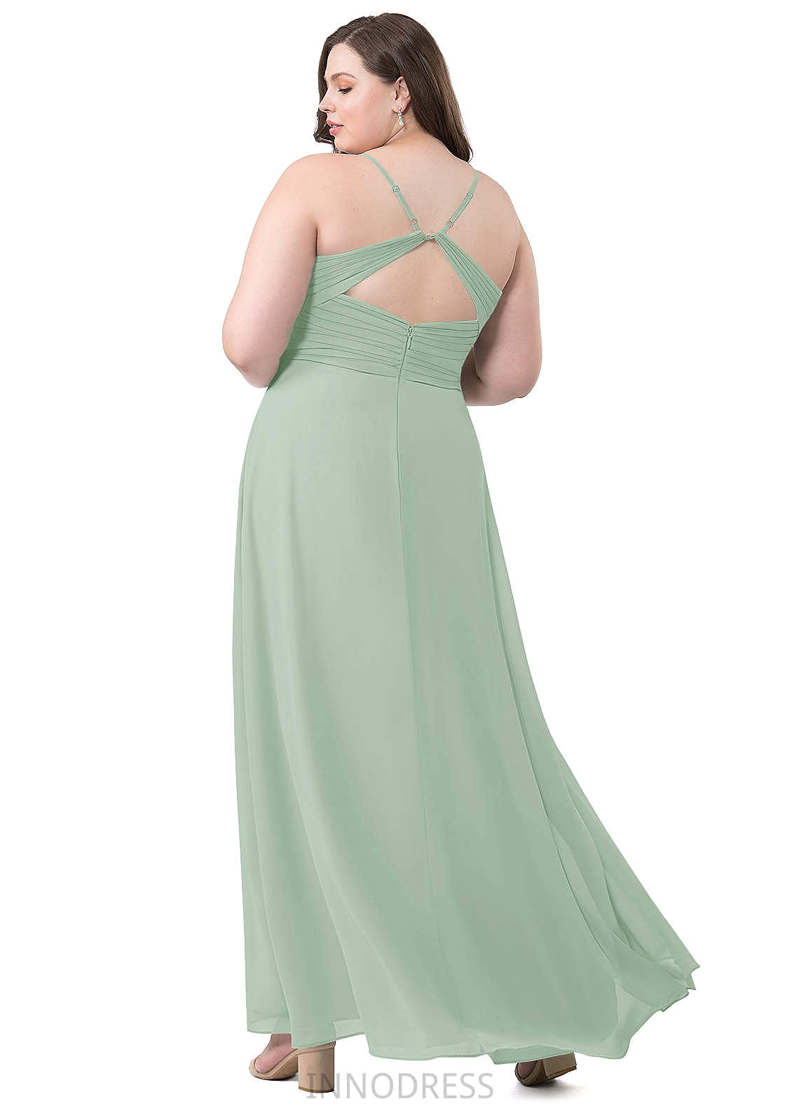 Haley Straps A-Line/Princess Floor Length Sleeveless Natural Waist Bridesmaid Dresses