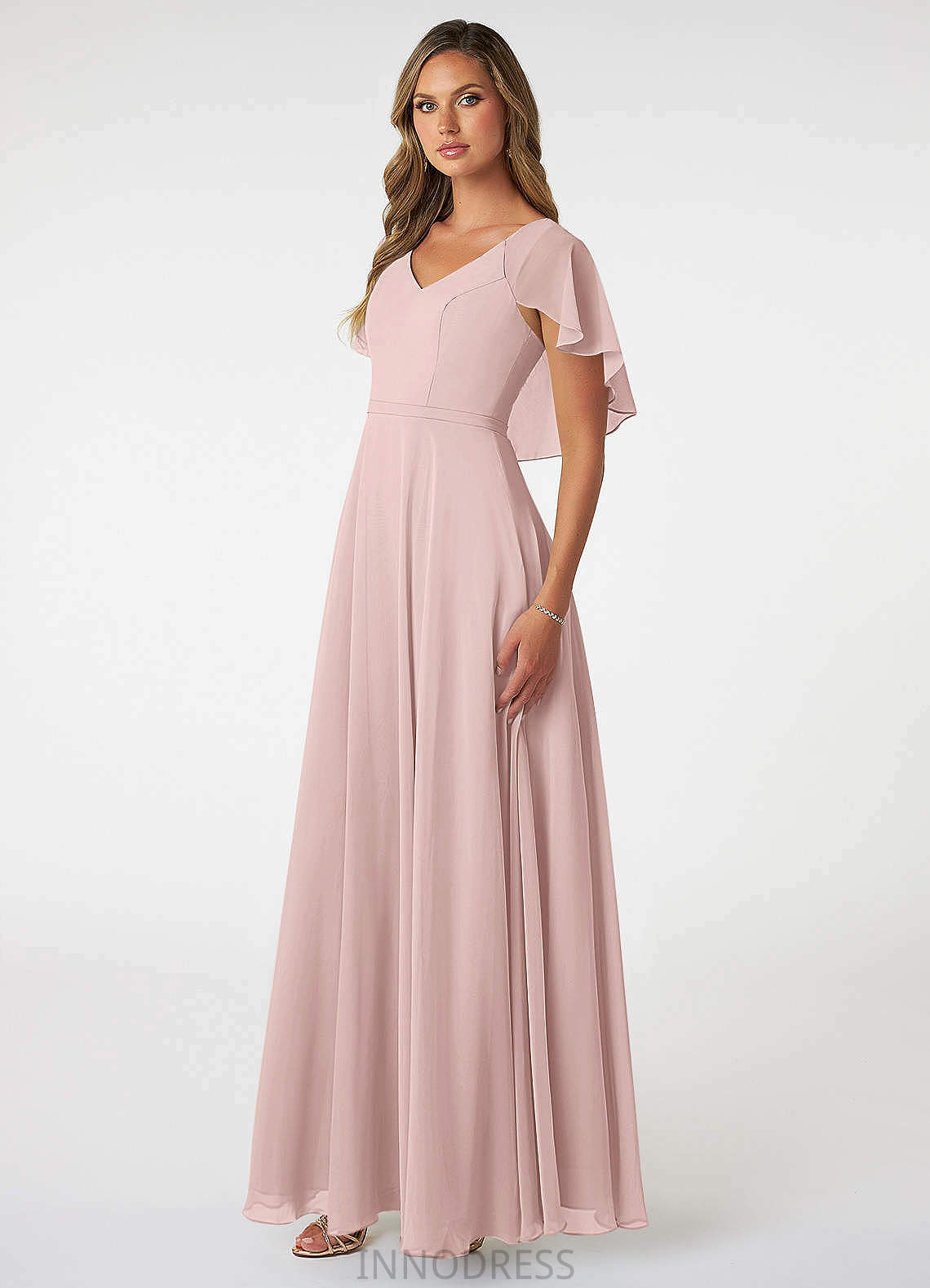 Eden Natural Waist A-Line/Princess Floor Length Sleeveless Spaghetti Staps Bridesmaid Dresses