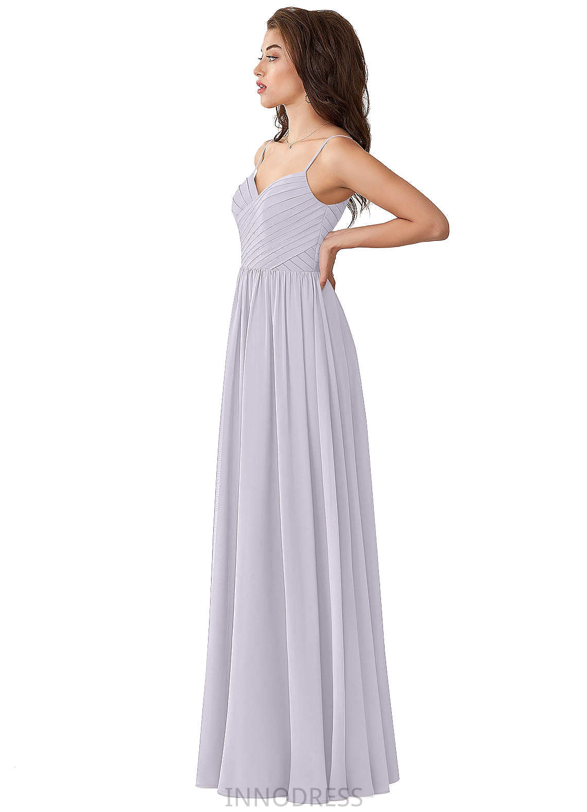 Roselyn Floor Length Spaghetti Staps Sleeveless A-Line/Princess Natural Waist Bridesmaid Dresses